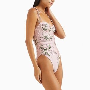 Agua By Agua Bendita Rabano Wisteria One-Piece Ruched Swimsuit